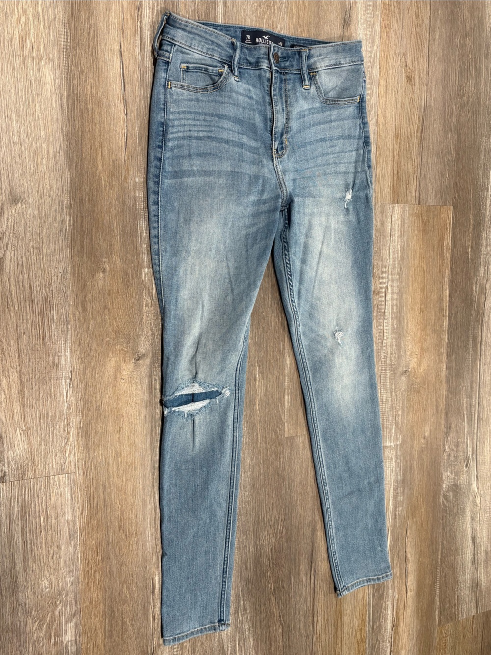 Hollister High Waisted Skinny Jeans with Knee Patch
